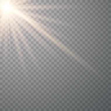 Vektör şeffaf güneş ışığı özel lens.