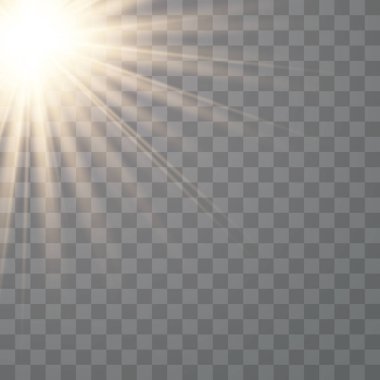 Vektör şeffaf güneş ışığı özel lens.