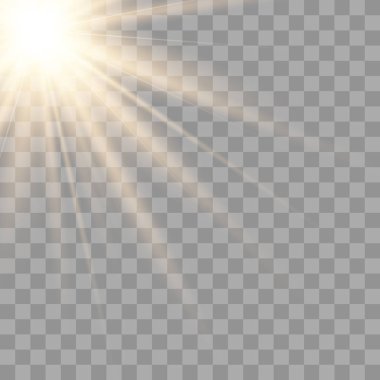 Vektör şeffaf güneş ışığı özel lens.