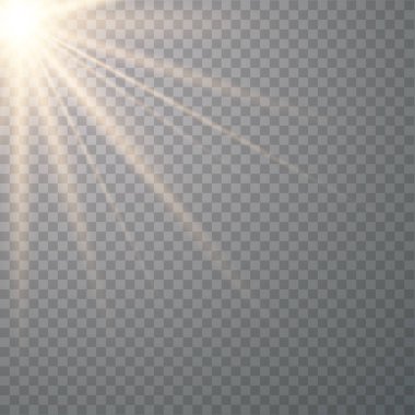 Vektör şeffaf güneş ışığı özel lens.