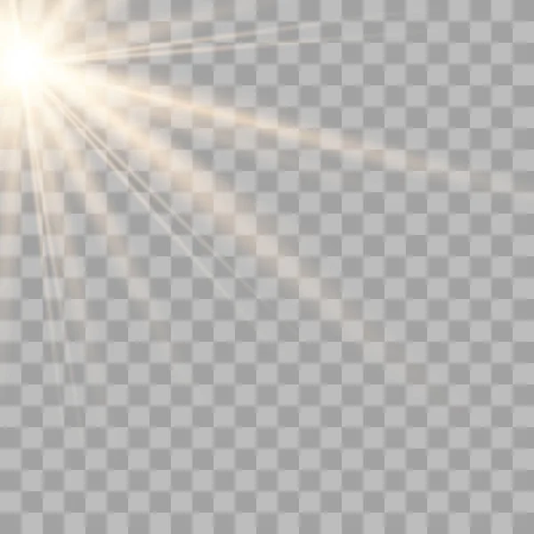 Vecteur de lumière solaire transparente lentille spéciale . — Image vectorielle