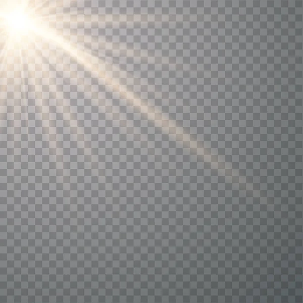 Vecteur de lumière solaire transparente lentille spéciale . — Image vectorielle
