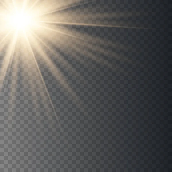 Vektor transparentes Sonnenlicht spezielle Linse. — Stockvektor
