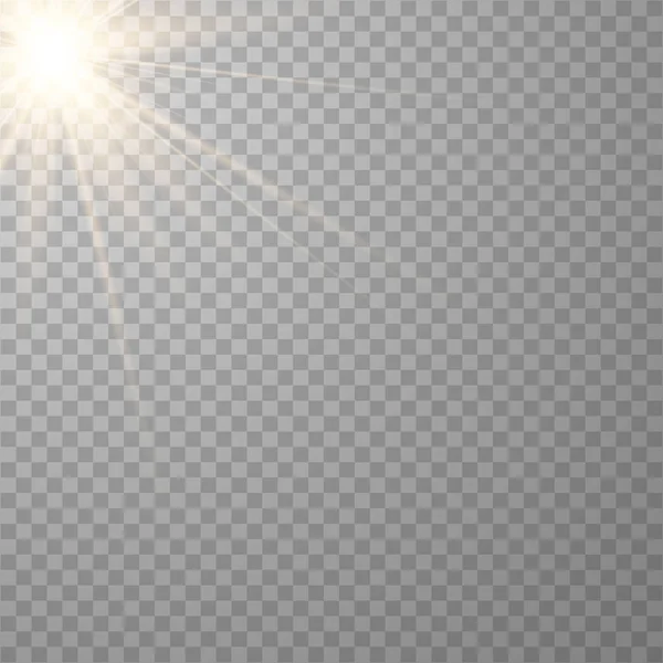 Vector de luz solar transparente lente especial . — Vector de stock