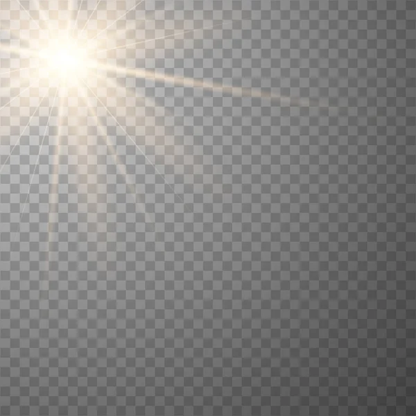 Vector de luz solar transparente lente especial . — Vector de stock