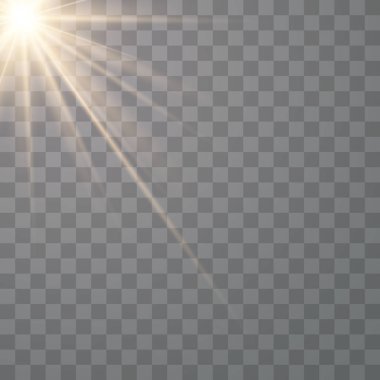 Parlayan güneş ışığı şeffaf bir arka plan.