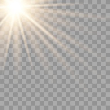 Vektör şeffaf güneş ışığı özel lens.