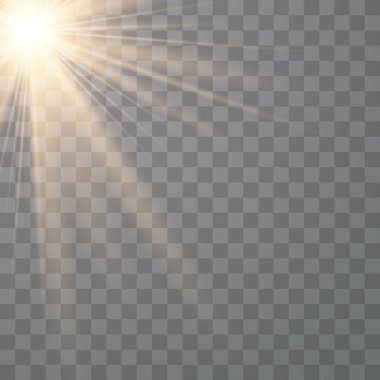 Vektör şeffaf güneş ışığı özel lens.