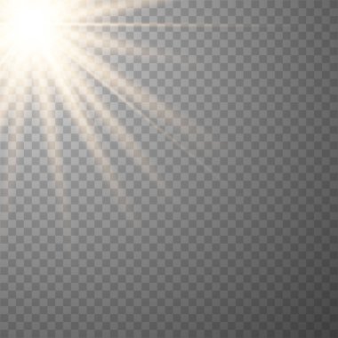 Vektör şeffaf güneş ışığı özel lens.