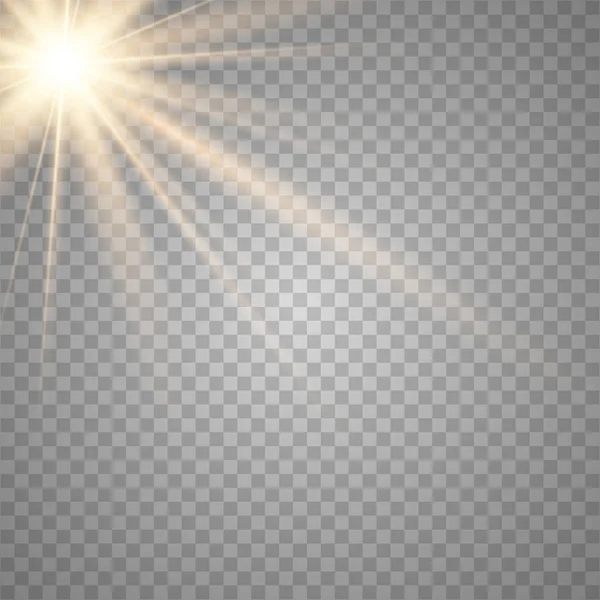 Vetor de luz solar transparente lente especial . — Vetor de Stock