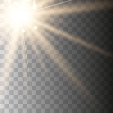 Vektör şeffaf güneş ışığı özel lens.