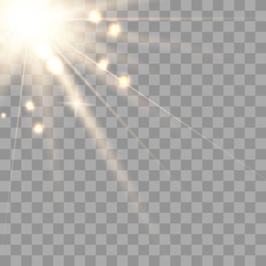 Vektör şeffaf güneş ışığı özel lens.