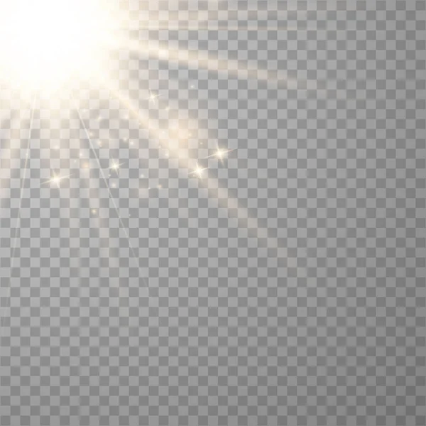 Vektör şeffaf güneş ışığı özel lens. — Stok Vektör