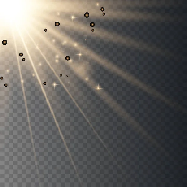 Vektör şeffaf güneş ışığı özel lens. — Stok Vektör