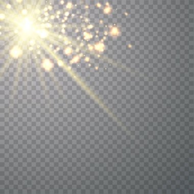 Vektör şeffaf güneş ışığı özel lens.