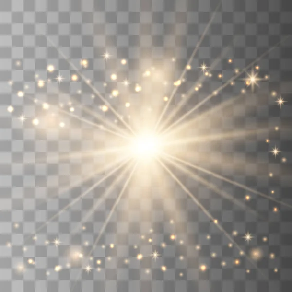 Lumière dorée avec éclat — Image vectorielle
