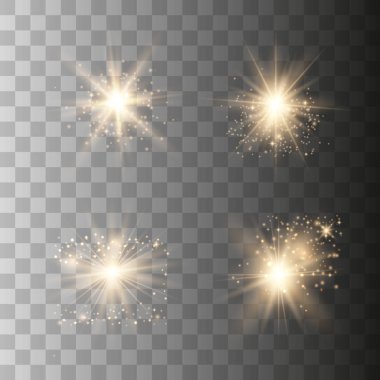 Altın parlayan ışıklar kümesi