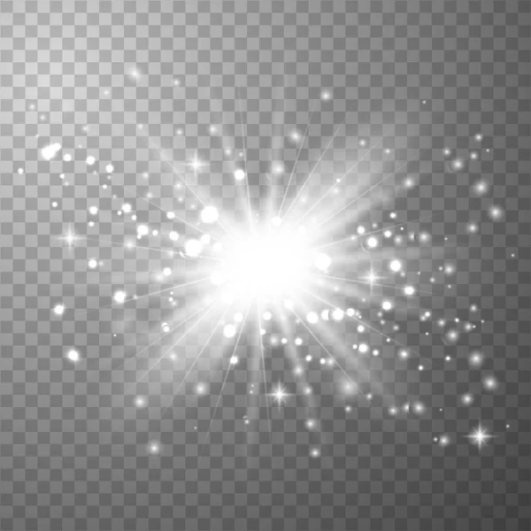 Explosionseffekt med vitt ljus — Stock vektor