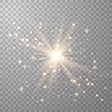 Altın parlaklık ışık efekti.