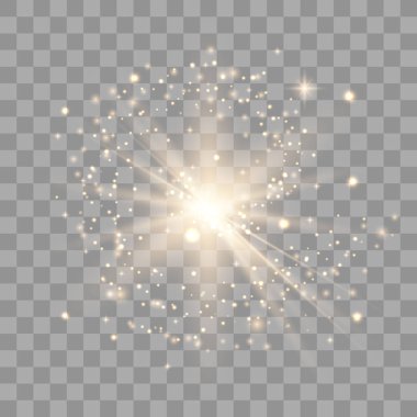 Altın parlaklık ışık efekti.