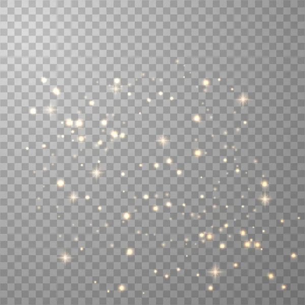 Gold sparks and golden stars — Stock Vector