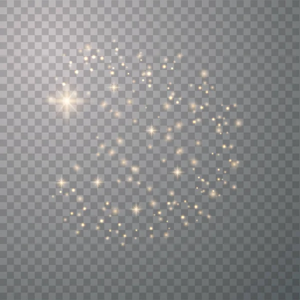 Gold sparks and golden stars — Stock Vector