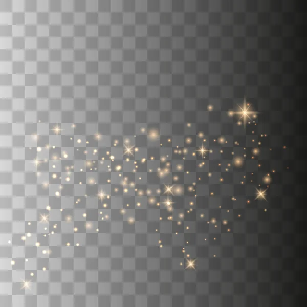 金の火花と黄金の星 — ストックベクタ