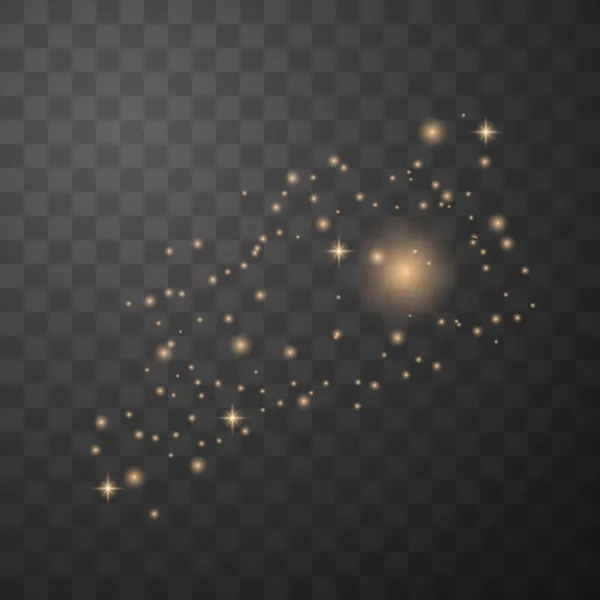 金の火花と黄金の星 — ストックベクタ
