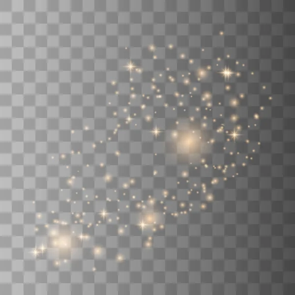 Chispas de oro y estrellas doradas — Vector de stock