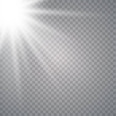 Beyaz parlayan güneş ışığı efekti