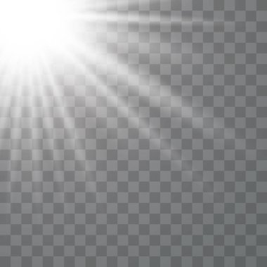 Beyaz parlayan güneş ışığı efekti