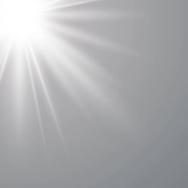 Vit Glödande solljus effekt — Stock vektor