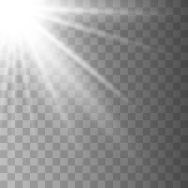 Beyaz parlayan güneş ışığı efekti