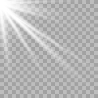 Beyaz parlayan güneş ışığı efekti