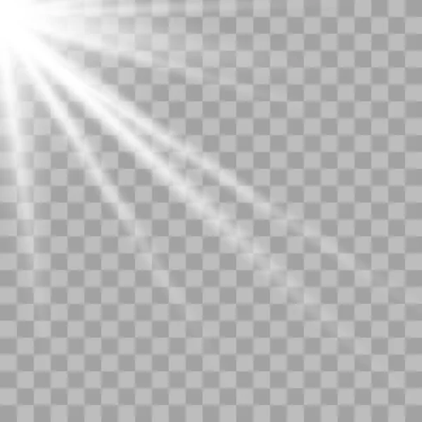 Bianco Effetto luce solare incandescente — Vettoriale Stock