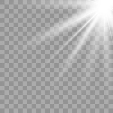 Beyaz parlayan güneş ışığı efekti