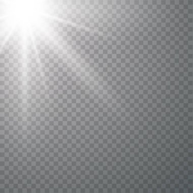 Beyaz parlayan güneş ışığı efekti