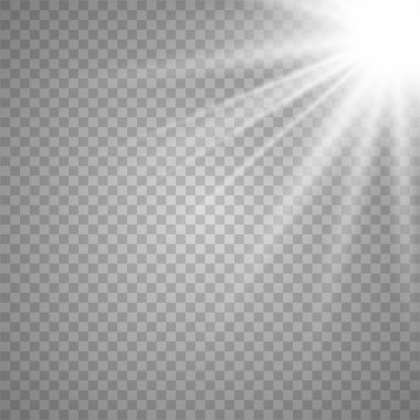 Beyaz parlayan güneş ışığı efekti