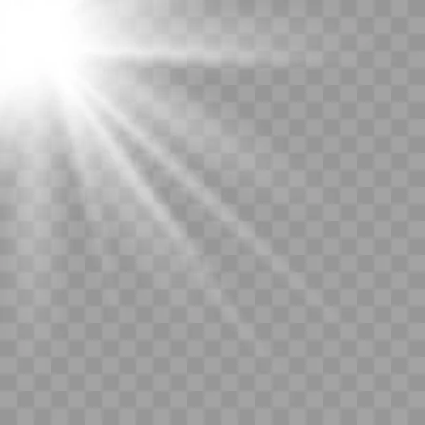 Blanco efecto de luz solar brillante — Vector de stock