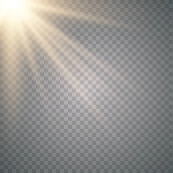 Or effet de lumière du soleil brillant — Image vectorielle