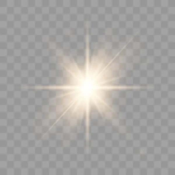 Soleil vecteur brillant doré — Image vectorielle
