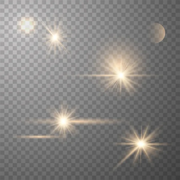 Set di brillamenti trasparenti — Vettoriale Stock