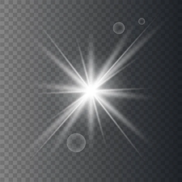 白い輝くベクトル太陽 — ストックベクタ