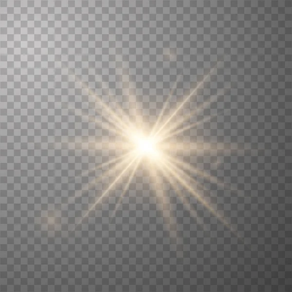 Altın parlayan vektör güneş — Stok Vektör