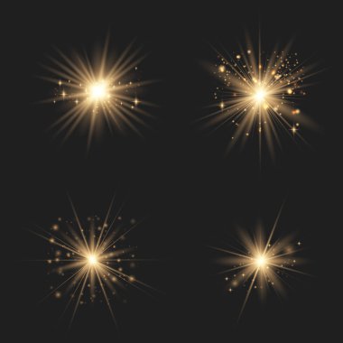 Altın parlaklık ışık seti