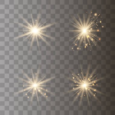 Tozlu altın ışık seti. 