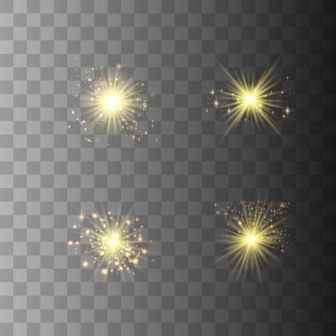 Altın parlaklık ışık seti