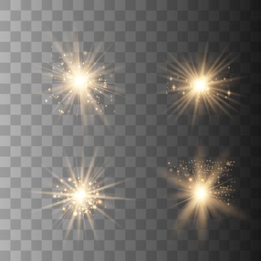 Altın parlaklık ışık seti