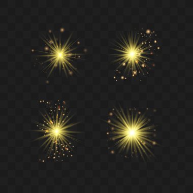 Altın parlaklık ışık seti