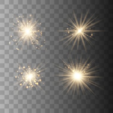 Tozlu altın ışık seti. 